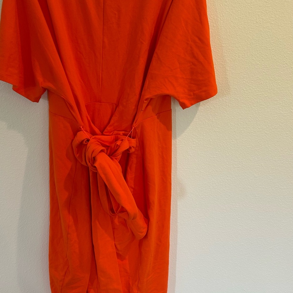 Eloquii Bold Orange Dress with Tie Waist